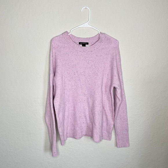 Something Navy Flecked Crewneck Sweater Pink Large - Picture 4 of 10